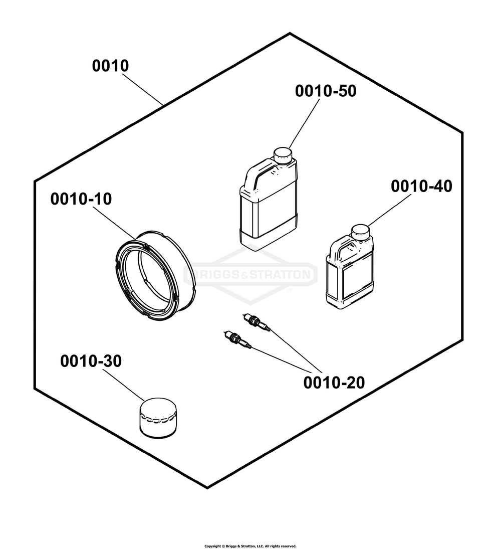 6873-00 - Maintenance / Maintenance Diagram and Parts List for 040746-00  Briggs and Stratton Generator